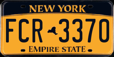 NY license plate FCR3370