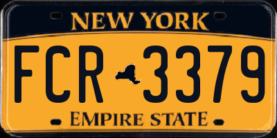 NY license plate FCR3379