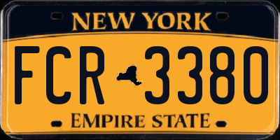NY license plate FCR3380