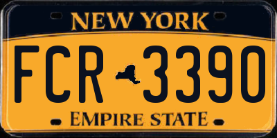 NY license plate FCR3390
