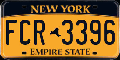 NY license plate FCR3396