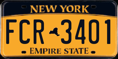 NY license plate FCR3401