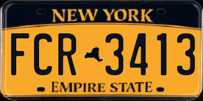NY license plate FCR3413