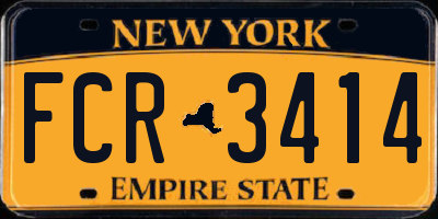 NY license plate FCR3414