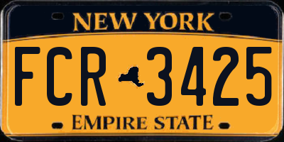 NY license plate FCR3425