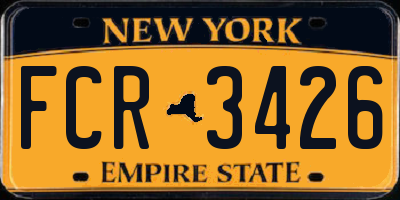 NY license plate FCR3426