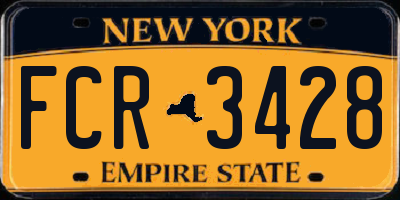 NY license plate FCR3428