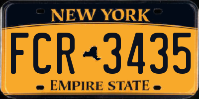 NY license plate FCR3435