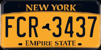 NY license plate FCR3437