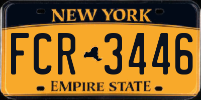 NY license plate FCR3446
