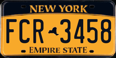 NY license plate FCR3458