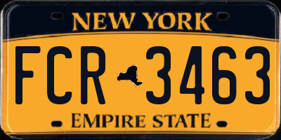 NY license plate FCR3463