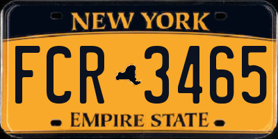 NY license plate FCR3465
