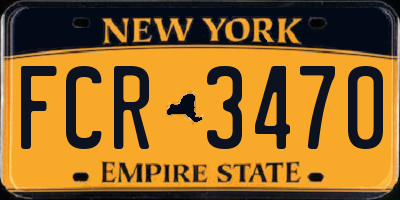 NY license plate FCR3470