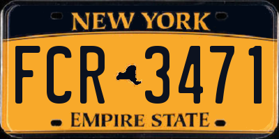 NY license plate FCR3471