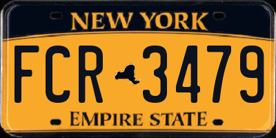 NY license plate FCR3479