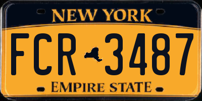 NY license plate FCR3487