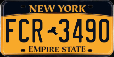 NY license plate FCR3490