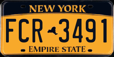 NY license plate FCR3491