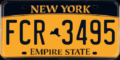 NY license plate FCR3495