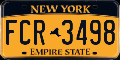 NY license plate FCR3498