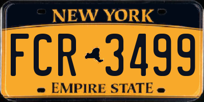 NY license plate FCR3499