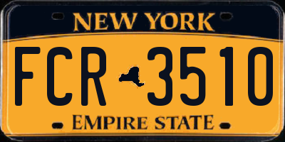 NY license plate FCR3510