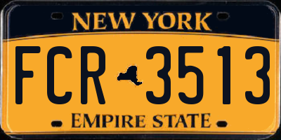 NY license plate FCR3513