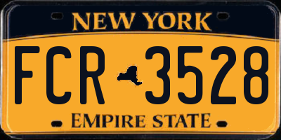 NY license plate FCR3528