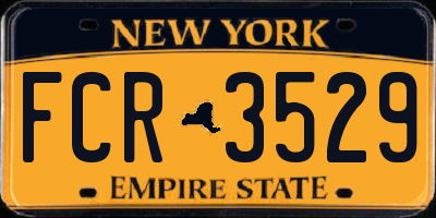 NY license plate FCR3529