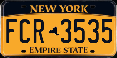 NY license plate FCR3535