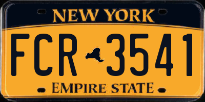 NY license plate FCR3541