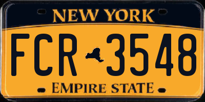 NY license plate FCR3548