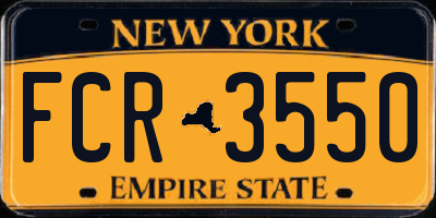 NY license plate FCR3550