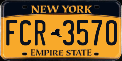 NY license plate FCR3570