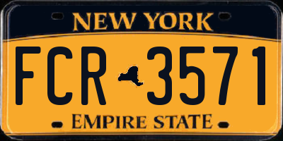 NY license plate FCR3571