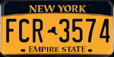 NY license plate FCR3574