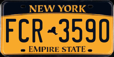 NY license plate FCR3590