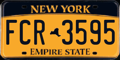 NY license plate FCR3595