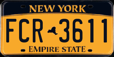 NY license plate FCR3611
