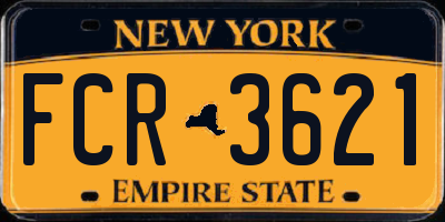 NY license plate FCR3621