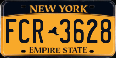 NY license plate FCR3628