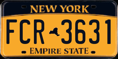 NY license plate FCR3631
