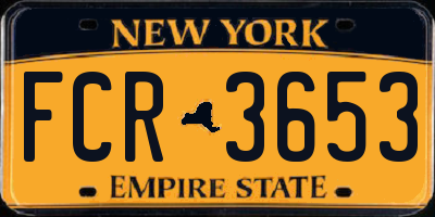 NY license plate FCR3653