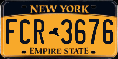 NY license plate FCR3676