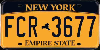 NY license plate FCR3677
