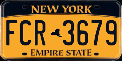 NY license plate FCR3679