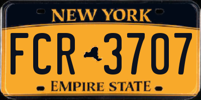 NY license plate FCR3707