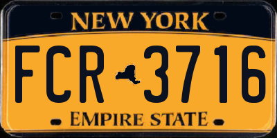 NY license plate FCR3716