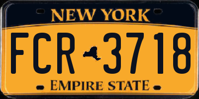 NY license plate FCR3718